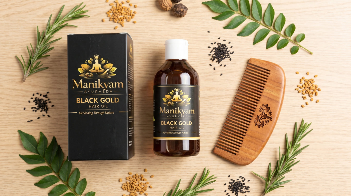 Black Gold Revitalizing Hair Oil – Natural Growth & Grey Reversion